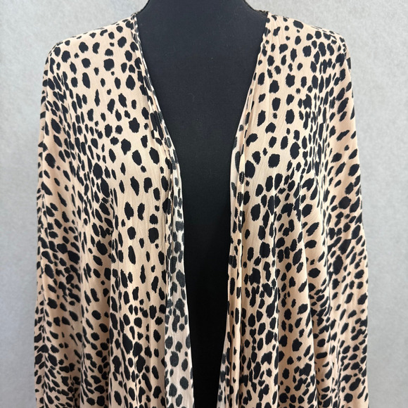 Forever 21 Leopard Cheetah Print Open Front Kimono One Size Beachy Boho Festival - Picture 3 of 7